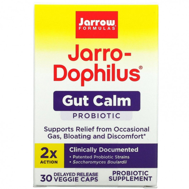 Jarrow Formulas, Jarro-Dophilus Gut Calm, 30 вегетарианских капсул с отсроченным высвобождением
