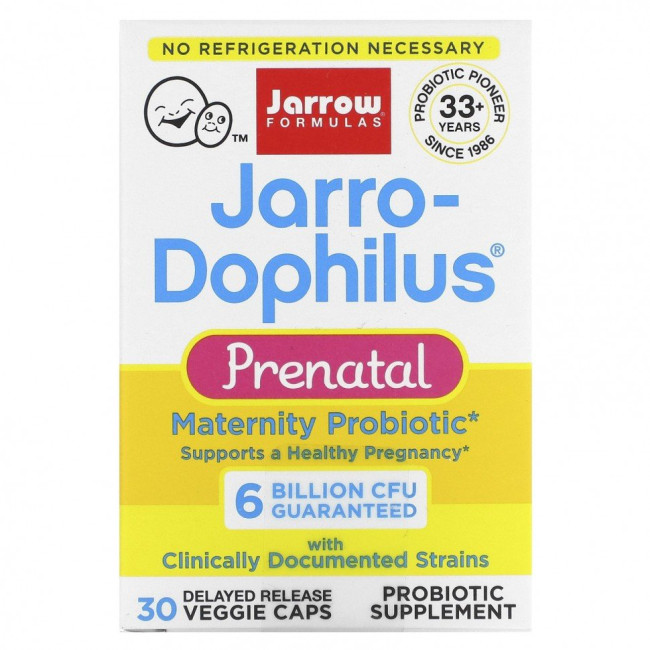 Jarrow Formulas, Jarro-Dophilus, для беременных, 6 миллиардов, 30 растительных капсул